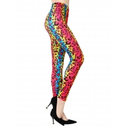 SATINIOR Soft Printed Leggings 80s Style Neon Leggings Pants with Assorted Designs for Women and Girls (L-XL, Color 31)