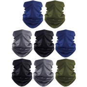 SATINIOR 8 Pieces Summer UV Protection Face Coverings Mens Cooling Neck Gaiter Balaclava Breathable Headwear Scarf