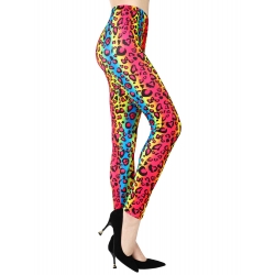 SATINIOR Soft Printed Leggings 80s Style Neon Leggings Pants with Assorted Designs for Women and Girls (L-XL, Color 31)