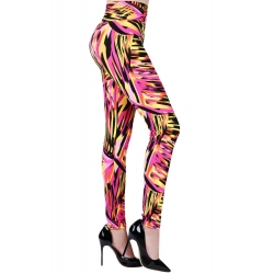 SATINIOR Soft Printed Leggings 80s Style Neon Leggings Pants with Assorted Designs for Women and Girls (L-XL, Color 1)