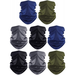 SATINIOR 8 Pieces Summer UV Protection Face Coverings Mens Cooling Neck Gaiter Balaclava Breathable Headwear Scarf