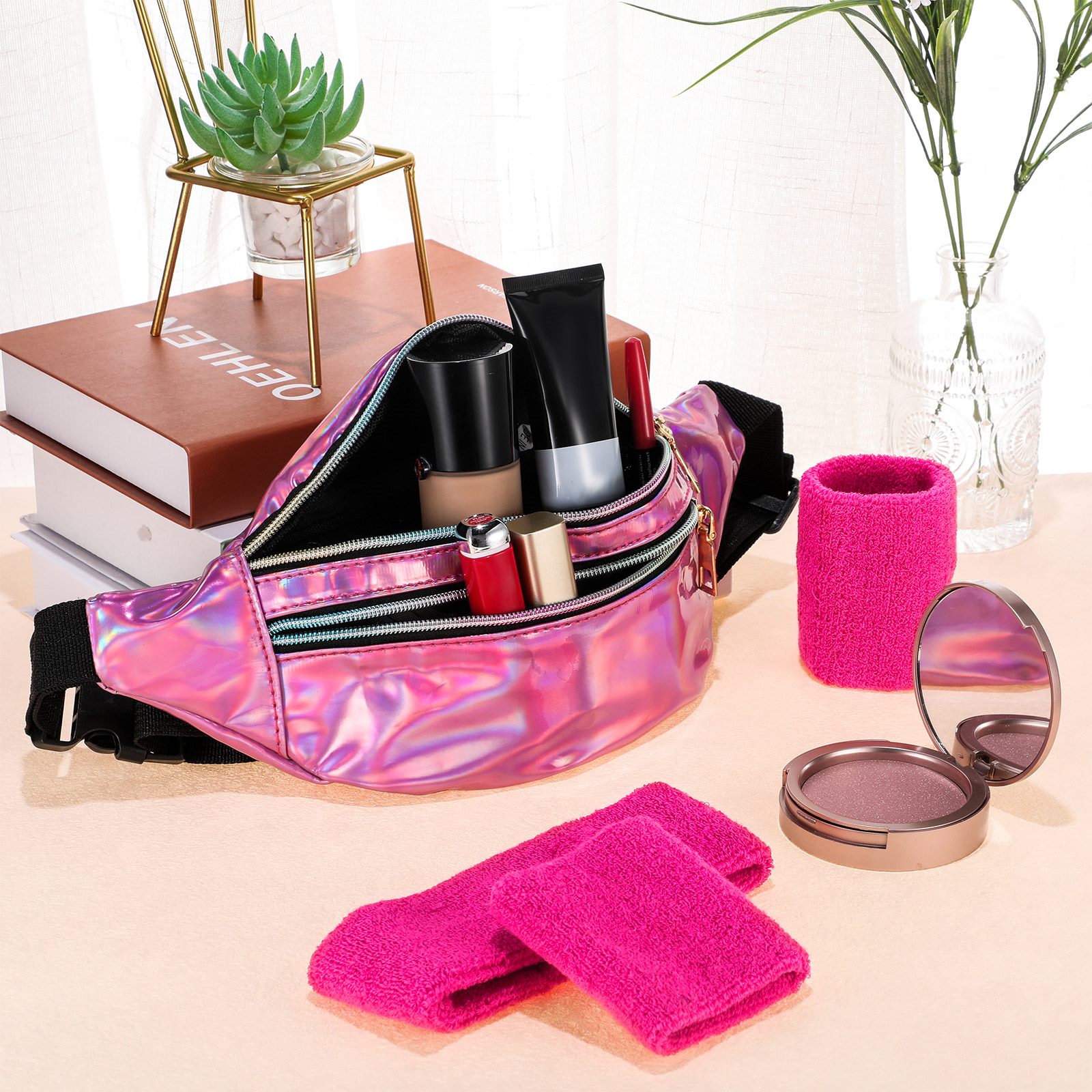 SATINIOR accessories arranged on a vanity